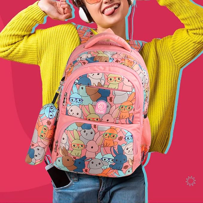 Bunny Pink Medium School Bag