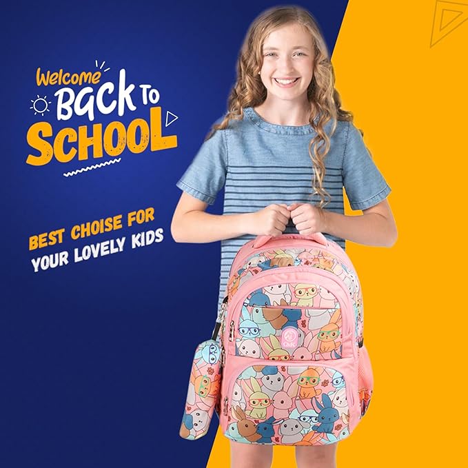 Bunny Pink Medium School Bag