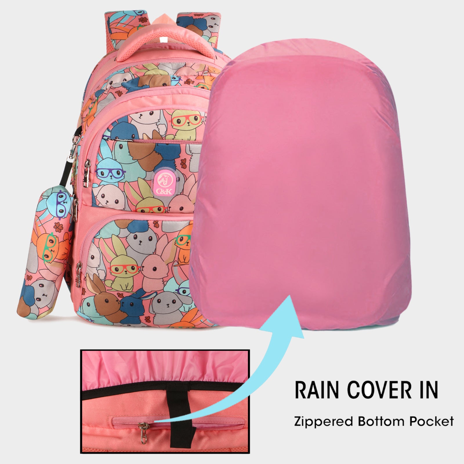Bunny Pink Medium School Bag
