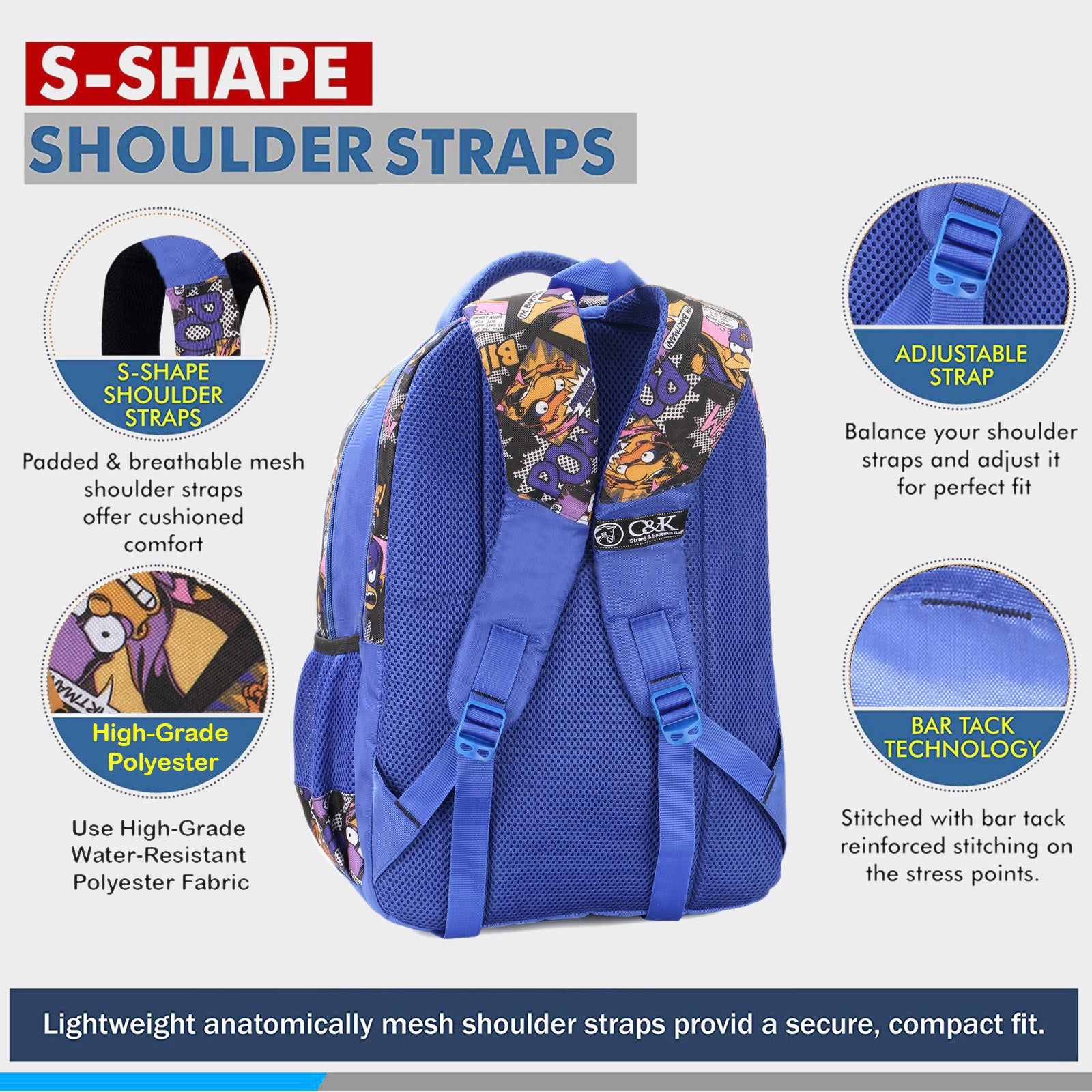 PowWow Blue Medium Kids School Bag