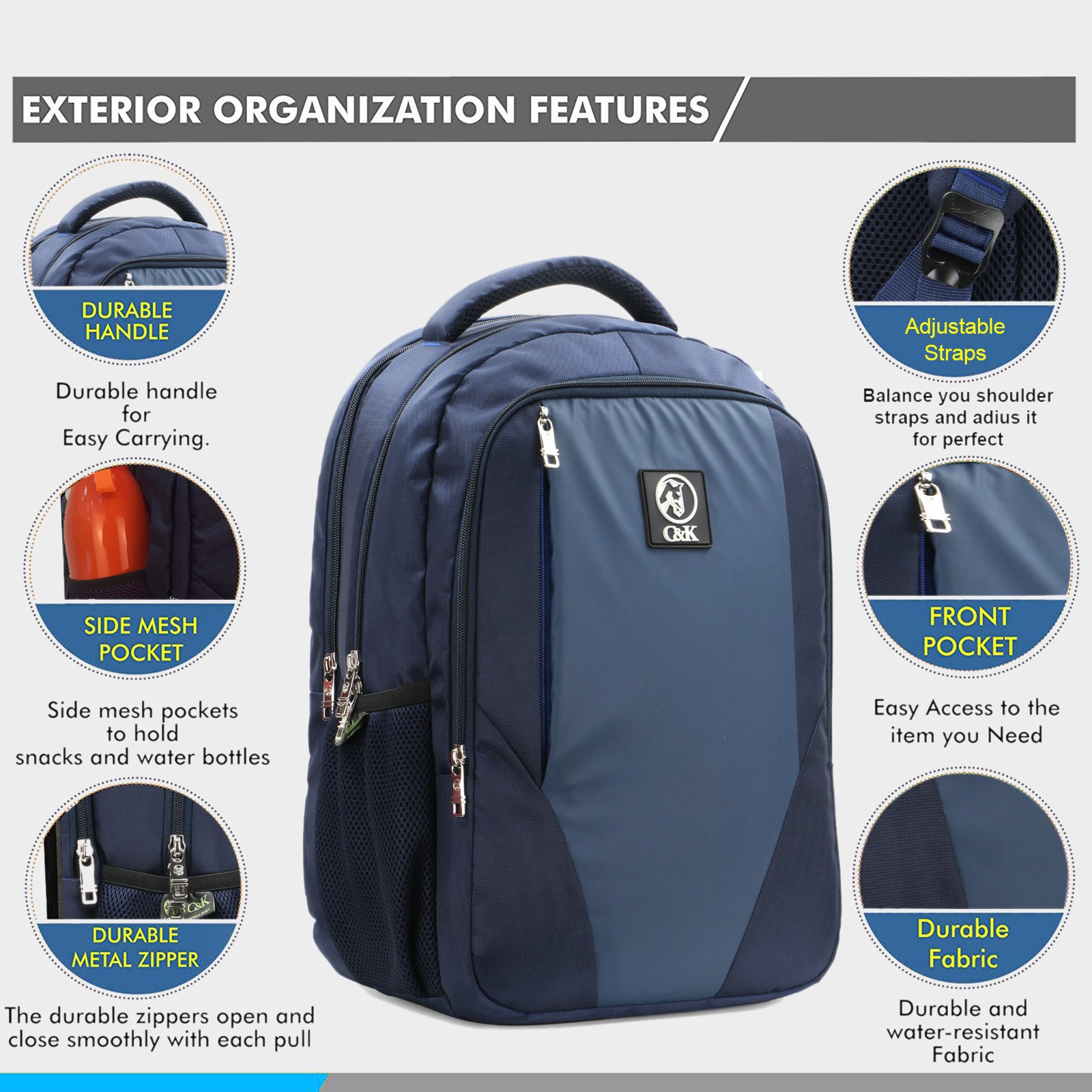 Office Laptop Backpack Blue
