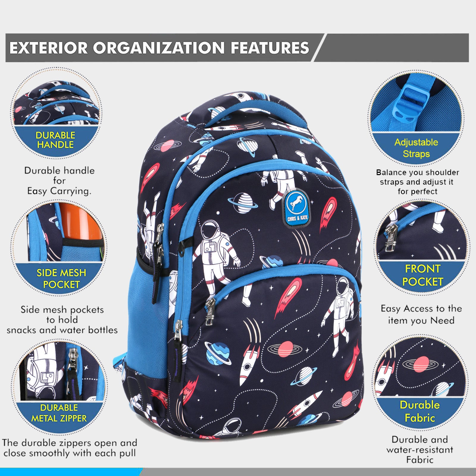Astronaut Blue School Bag