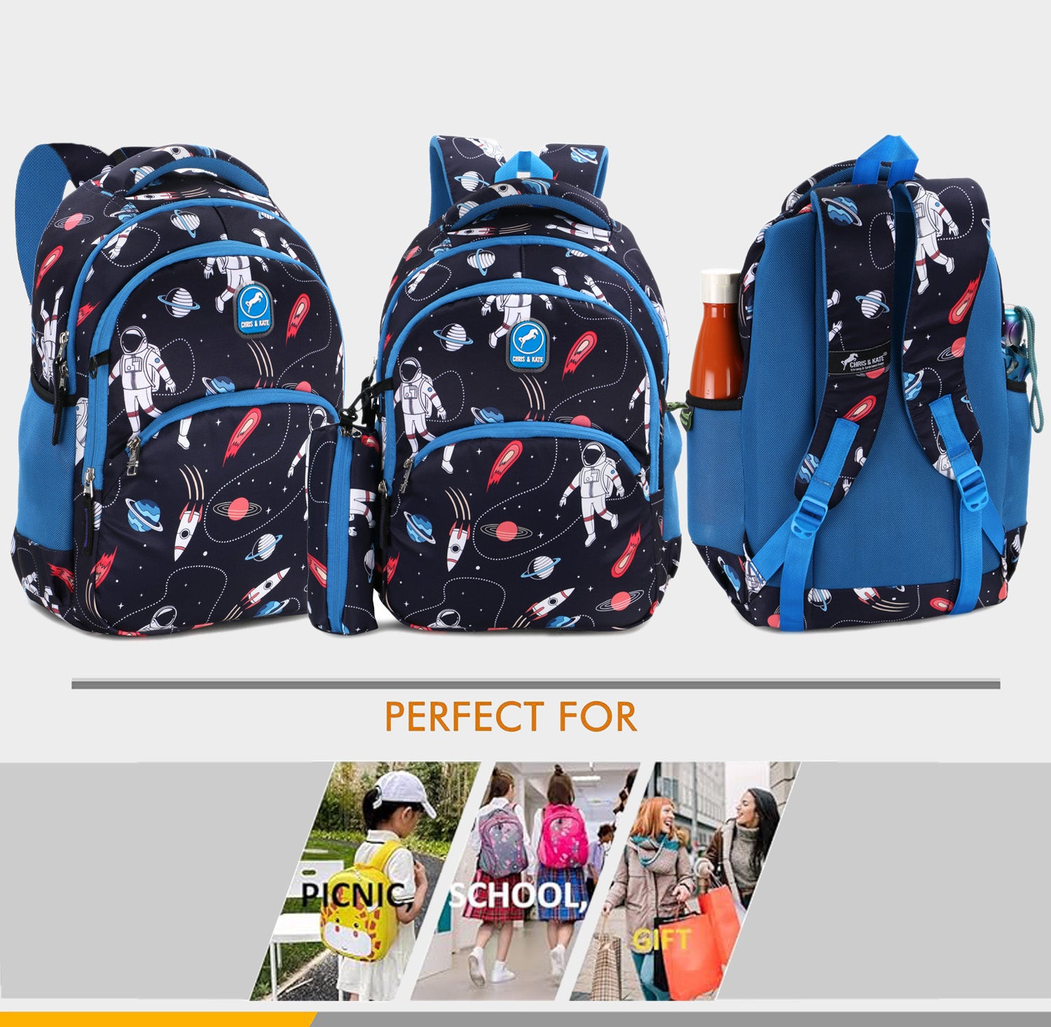 Astronaut Blue School Bag
