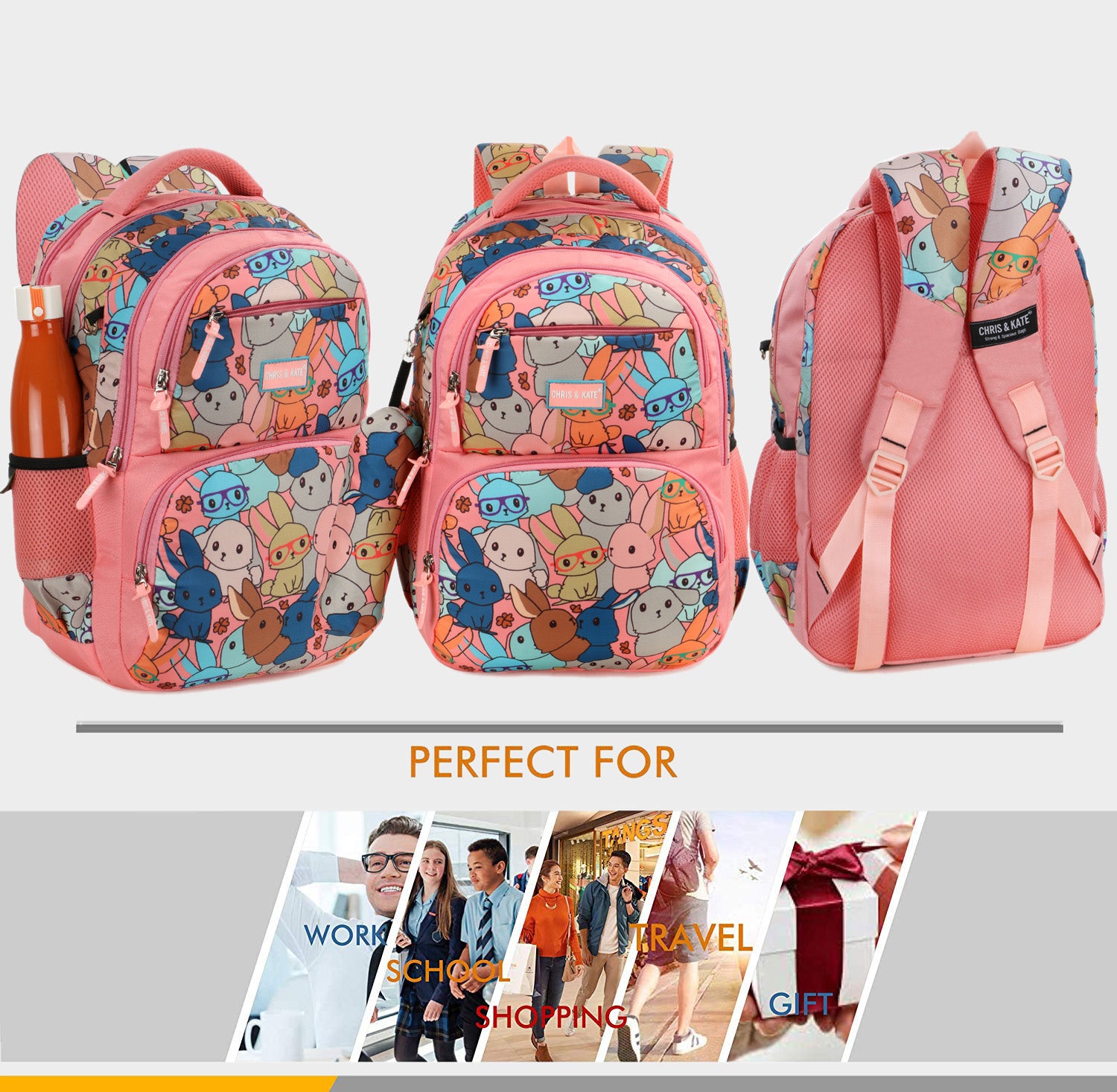 Bunny Pink Medium School Bag