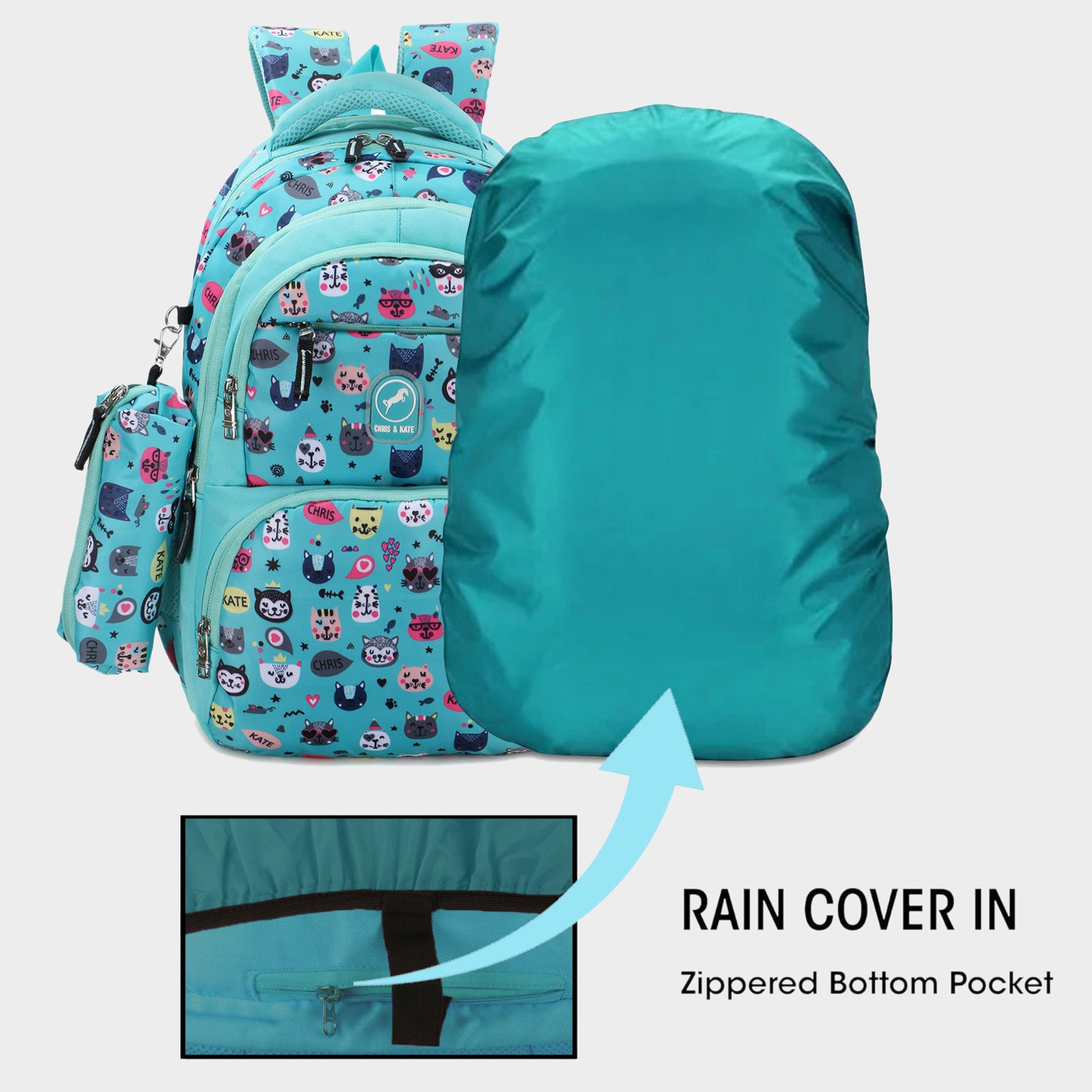 Canny Kids Medium School Bag Green