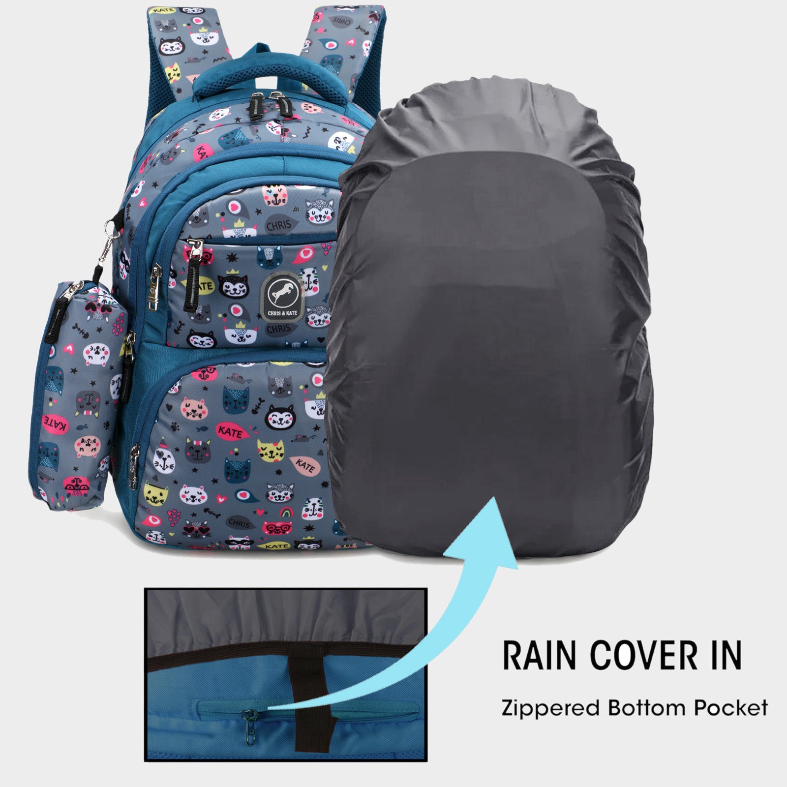 Canny Gray Medium School Bag