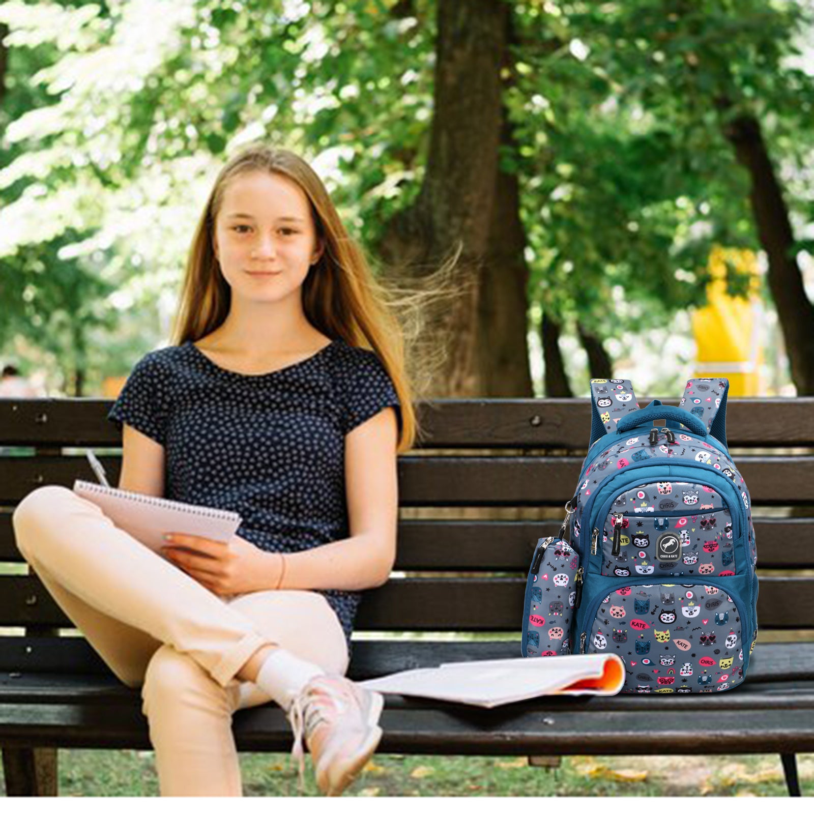Canny Gray Medium School Bag