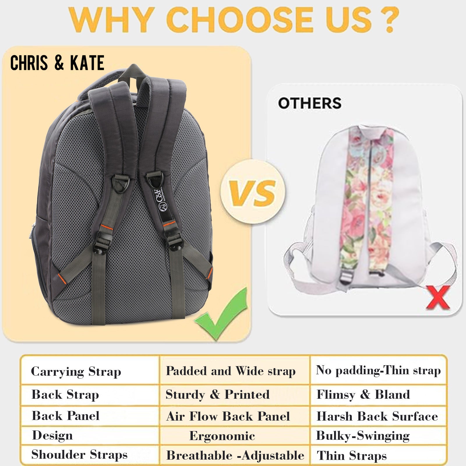 Office Laptop Backpack Gray