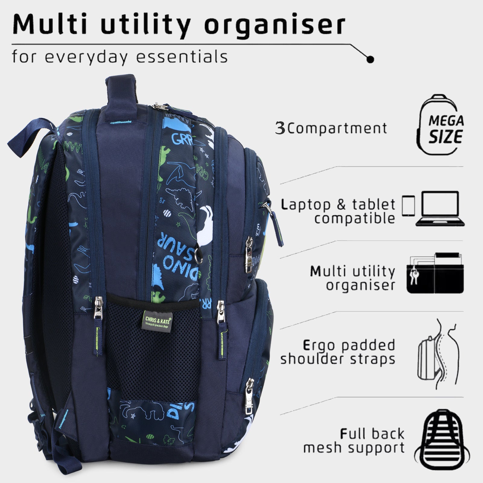 Dyno Printed Medium School Bag