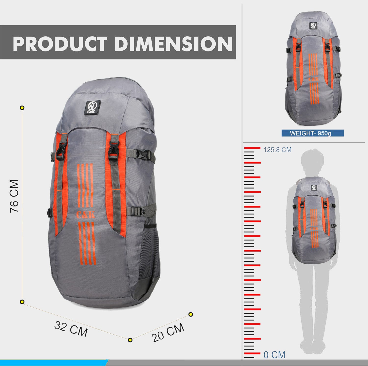 Aris Duffel Grey-Orange
