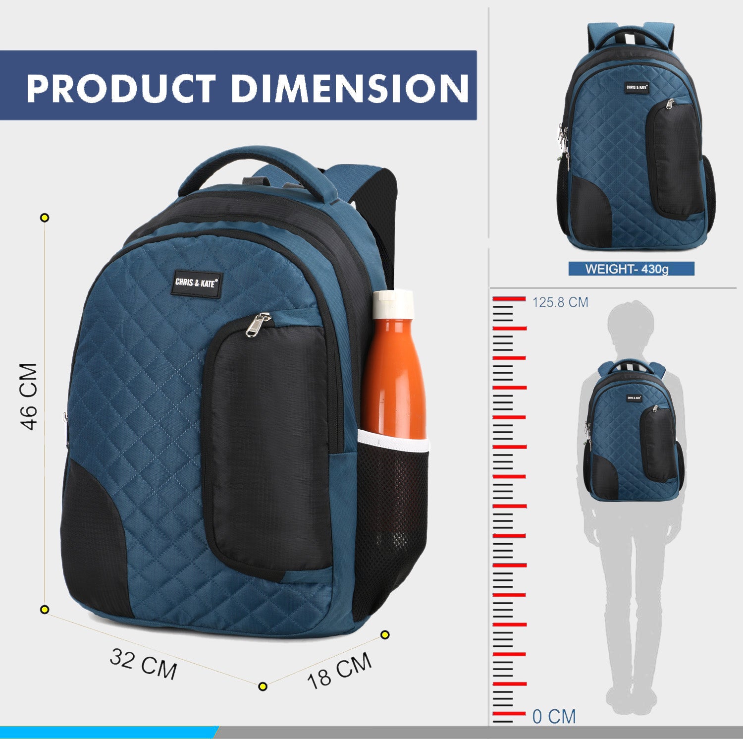 Quilt Sea-Green GenZ Backpack