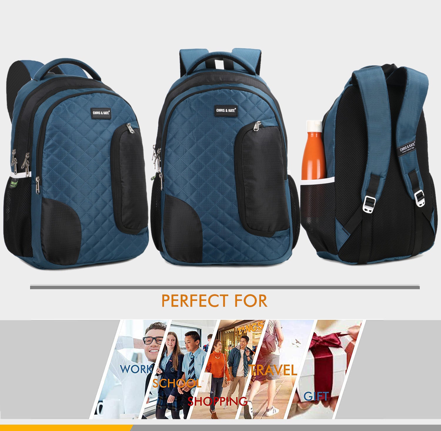 Quilt Sea-Green GenZ Backpack