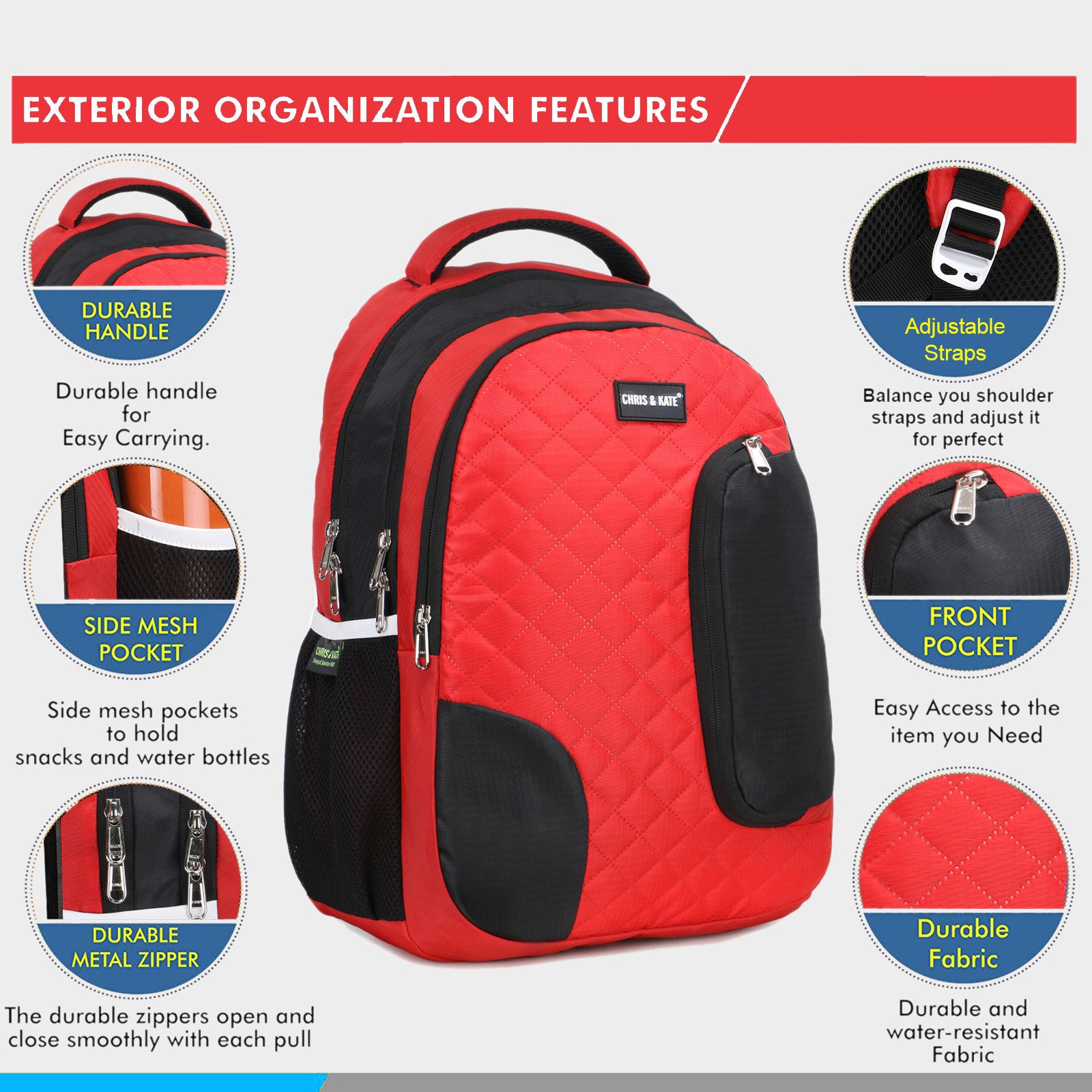 Quilt Red GenZ Backpack