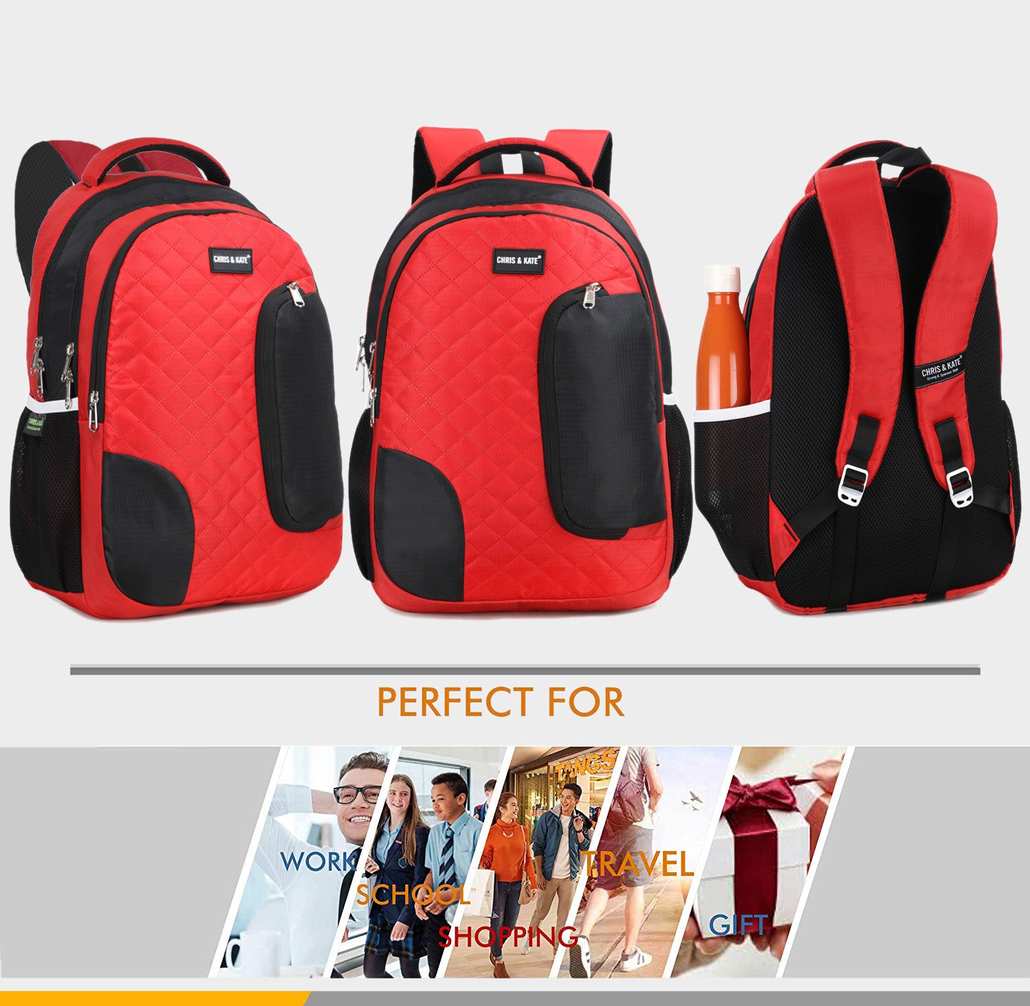 Quilt Red GenZ Backpack