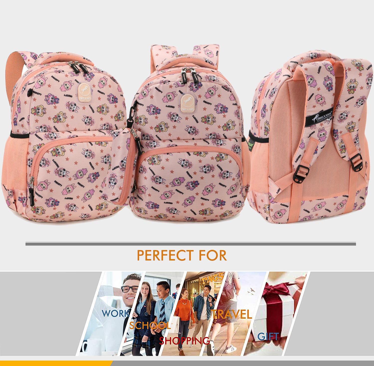 LouBou Small Pink Kids School Bag