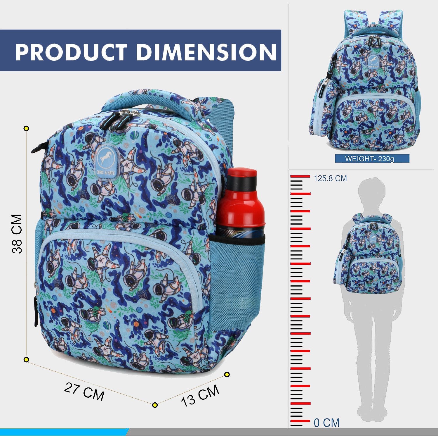 Astro Small Light-Blue Kids School Bag