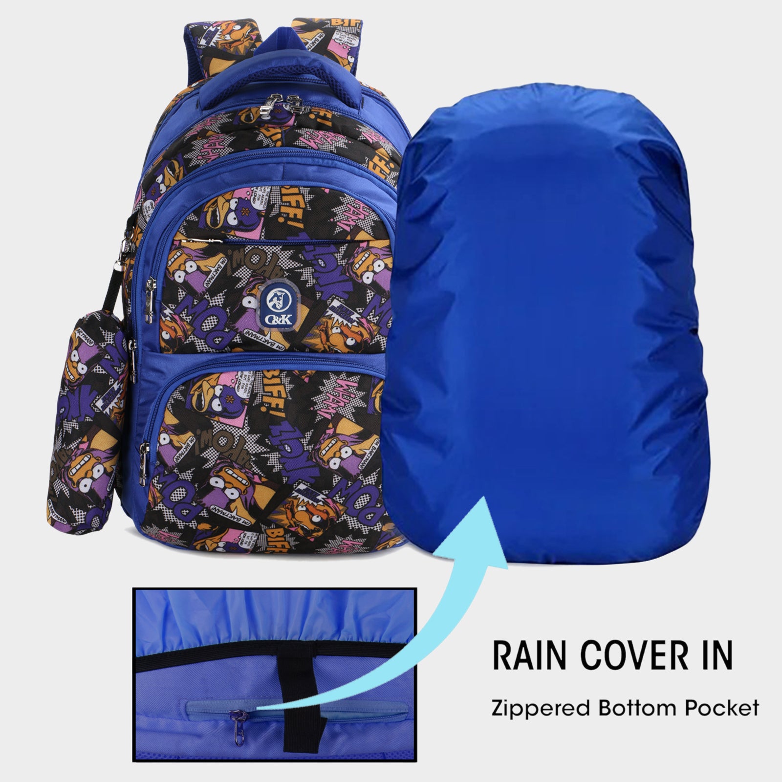 PowWow Blue Medium Kids School Bag