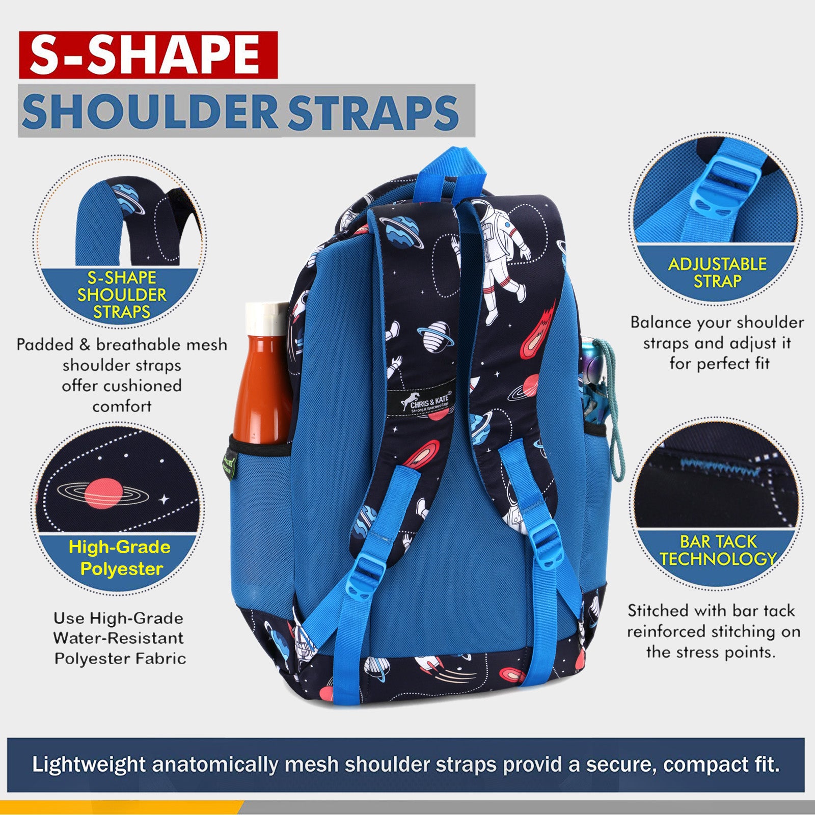 Astronaut Blue School Bag