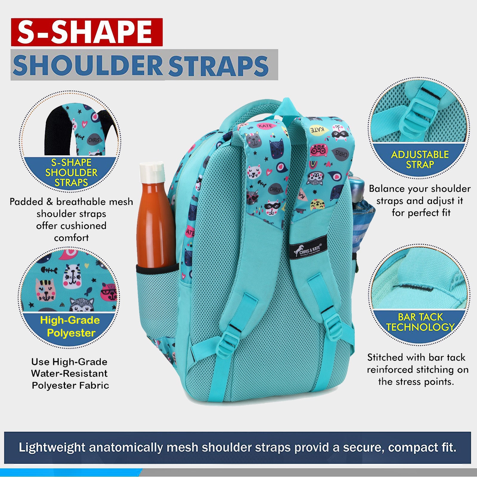 Canny Kids Medium School Bag Green