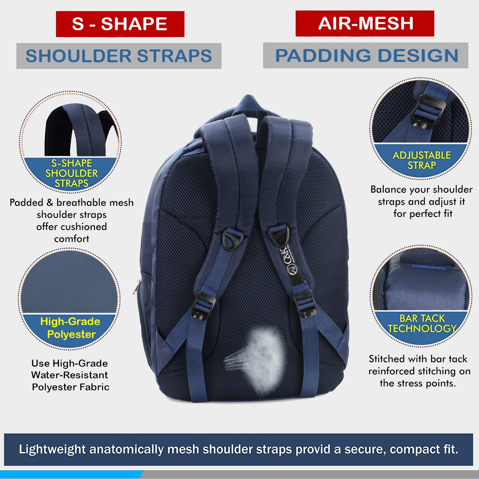 Office Laptop Backpack Blue