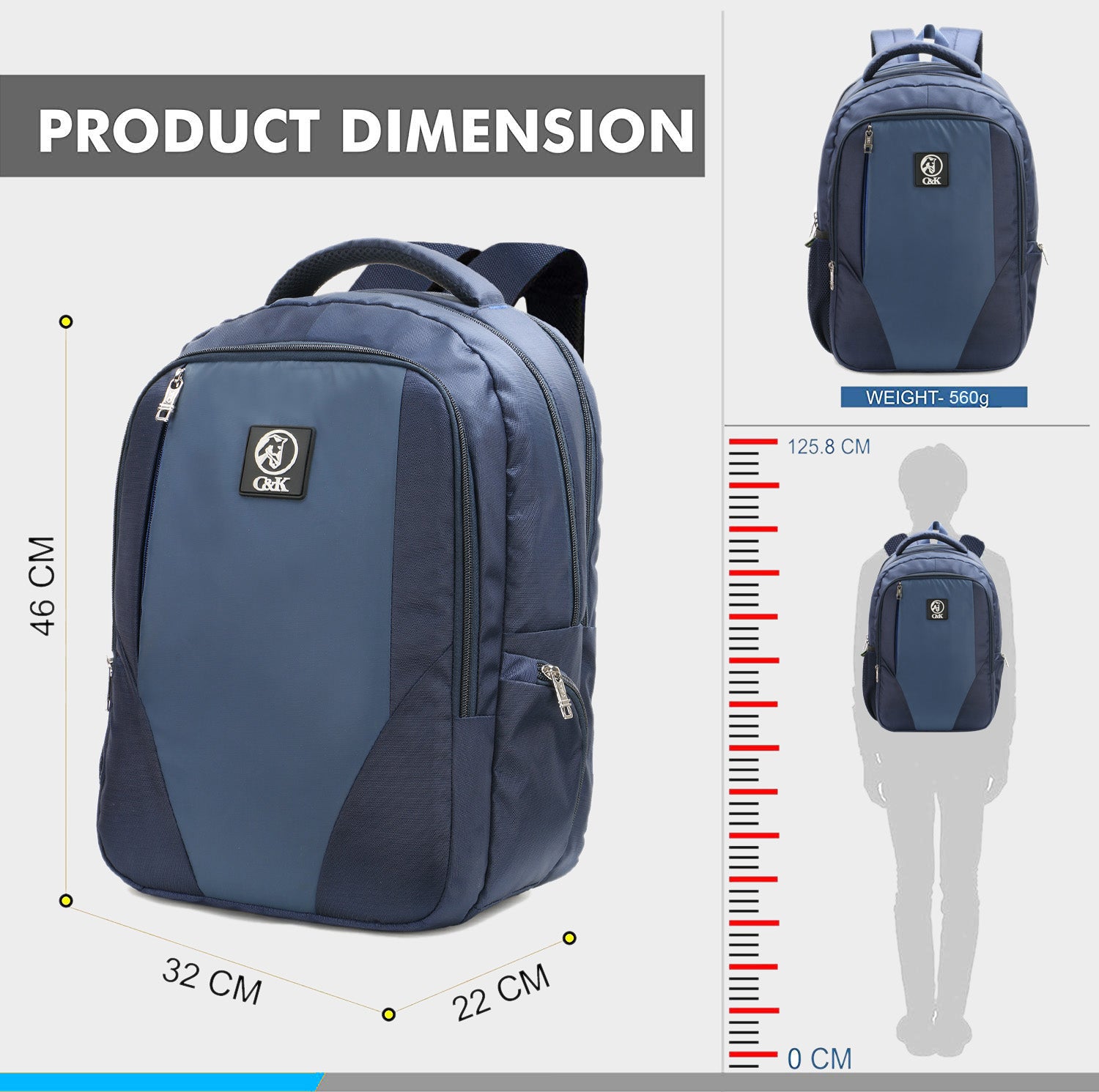 Office Laptop Backpack Blue