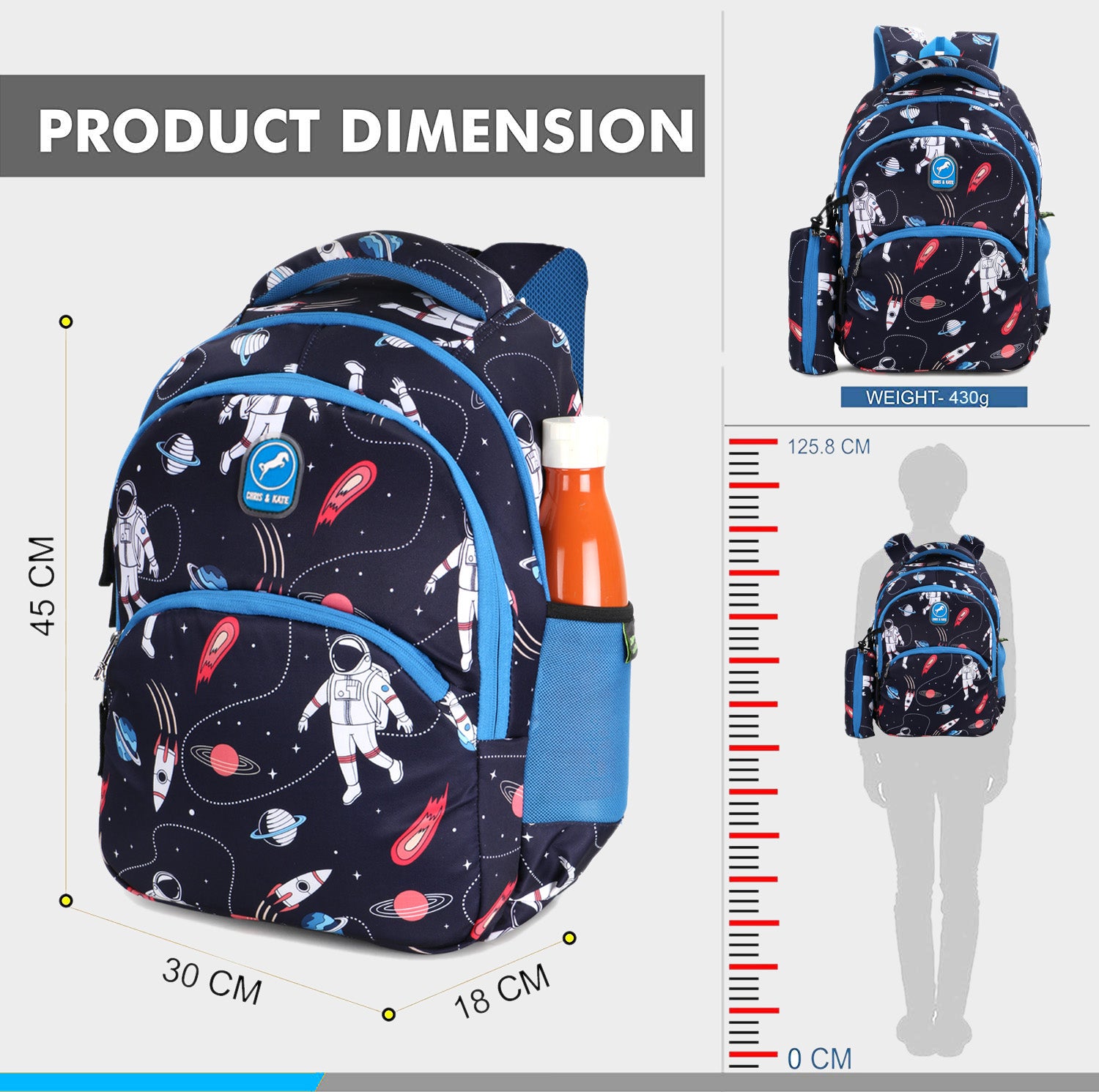 Astronaut Blue School Bag