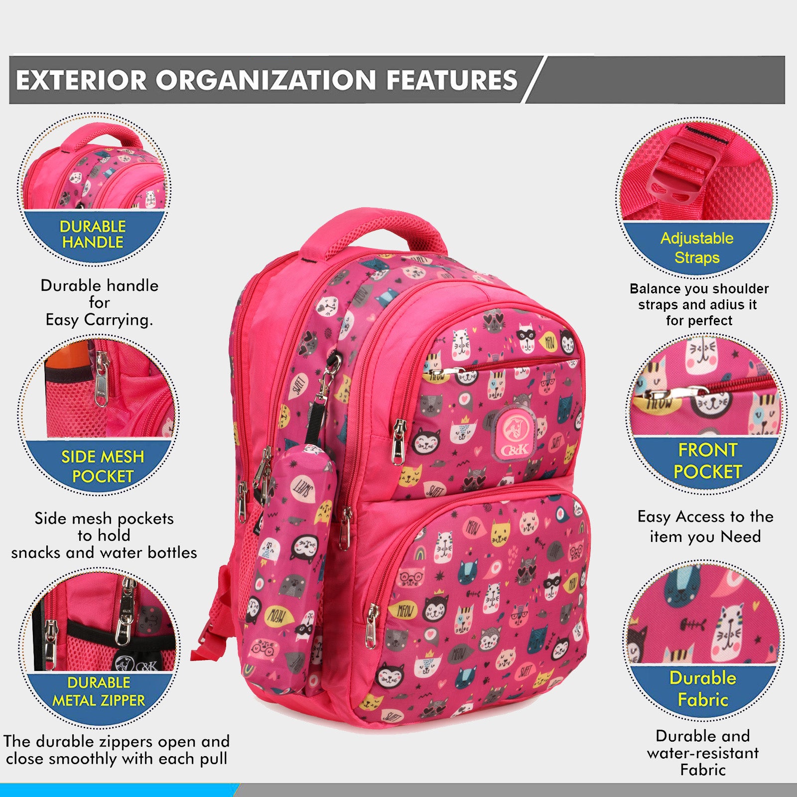 Canny Pink Medium School Bag