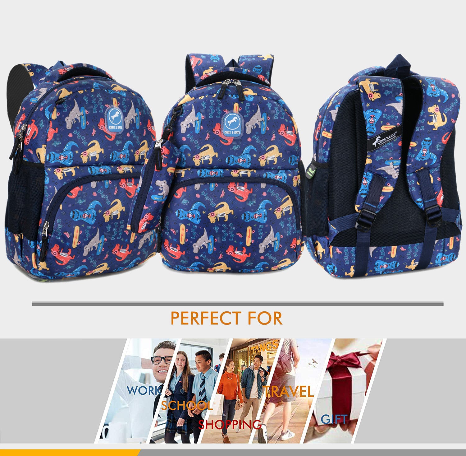 DynoFun Blue Small Kids School Bag