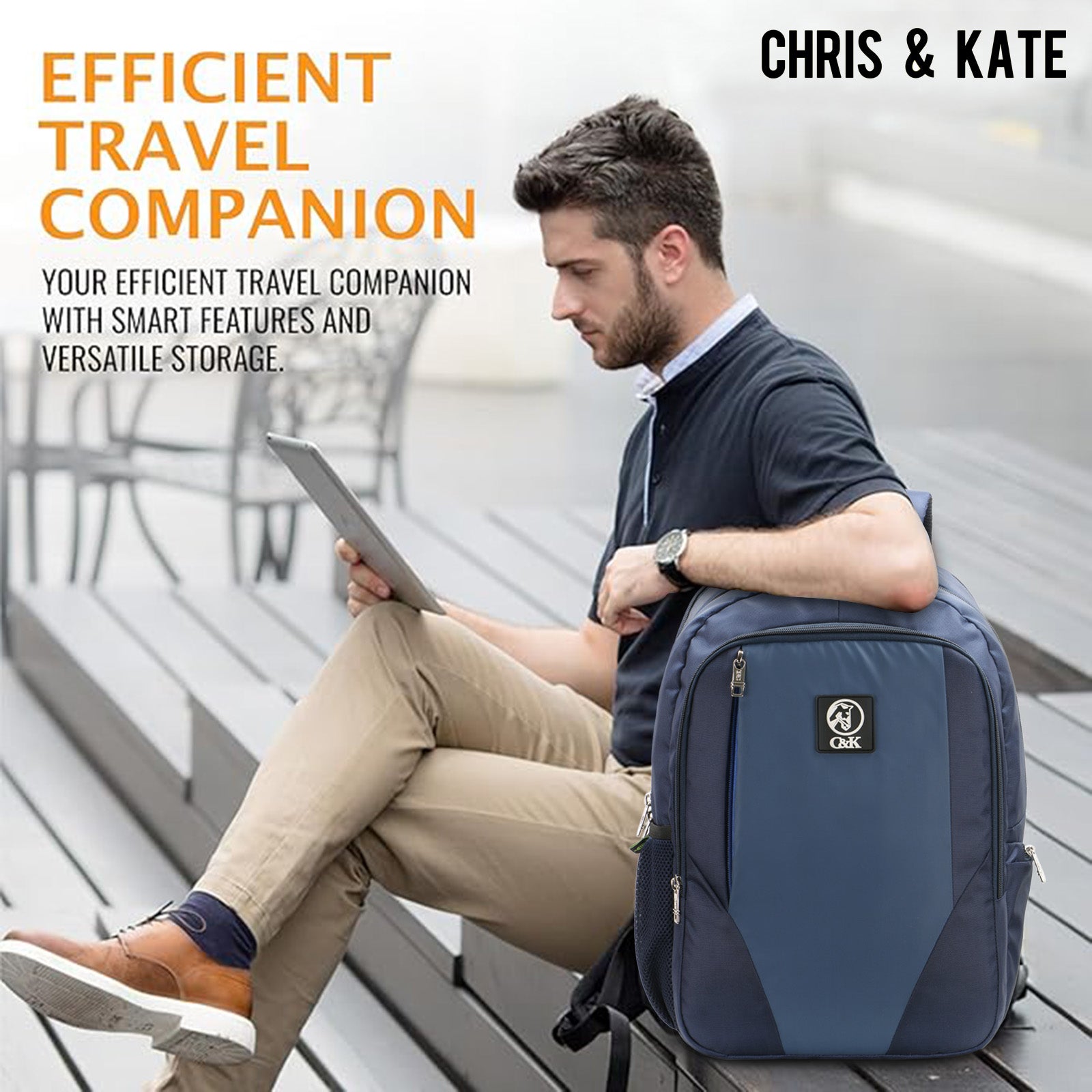 Office Laptop Backpack Blue