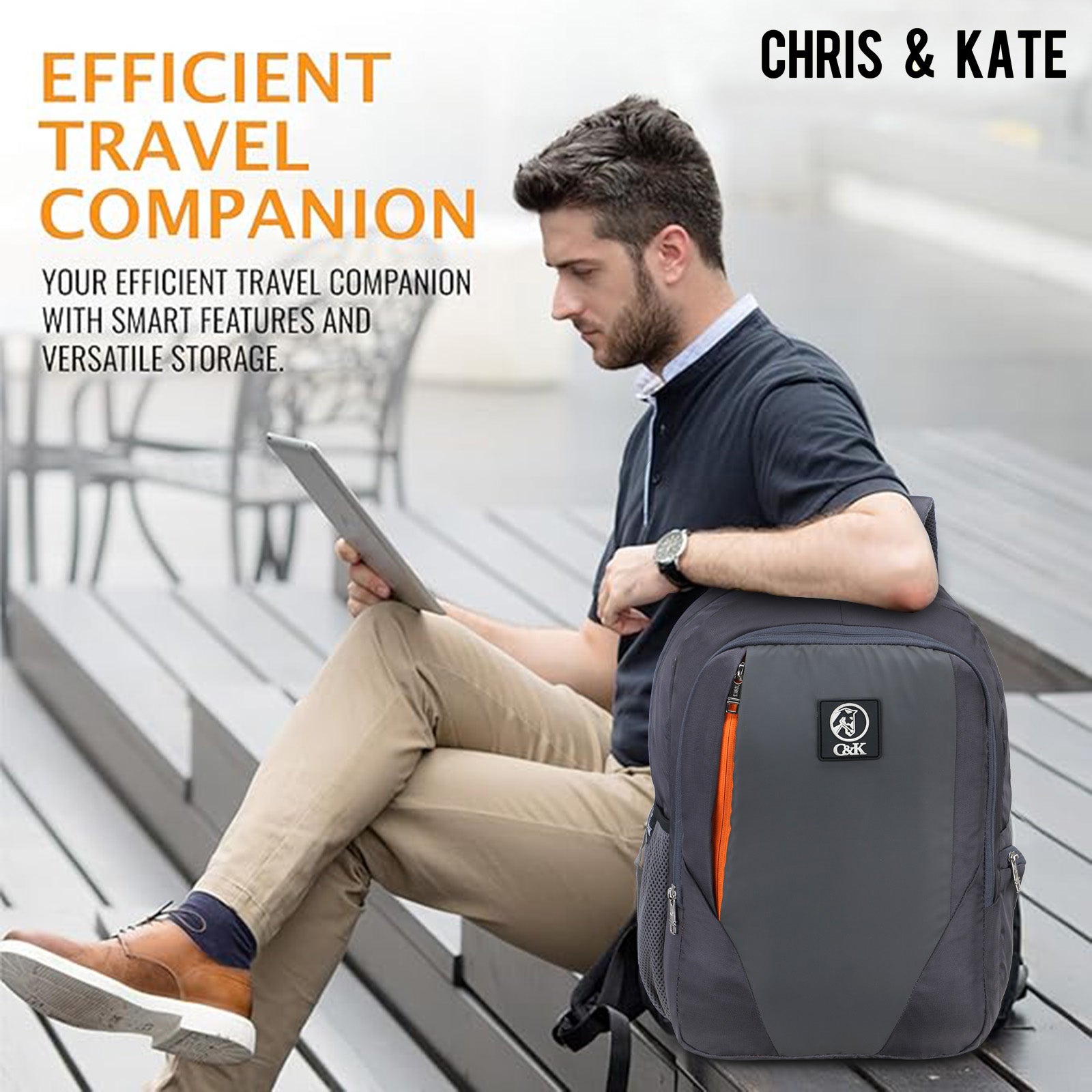 Office Laptop Backpack Gray