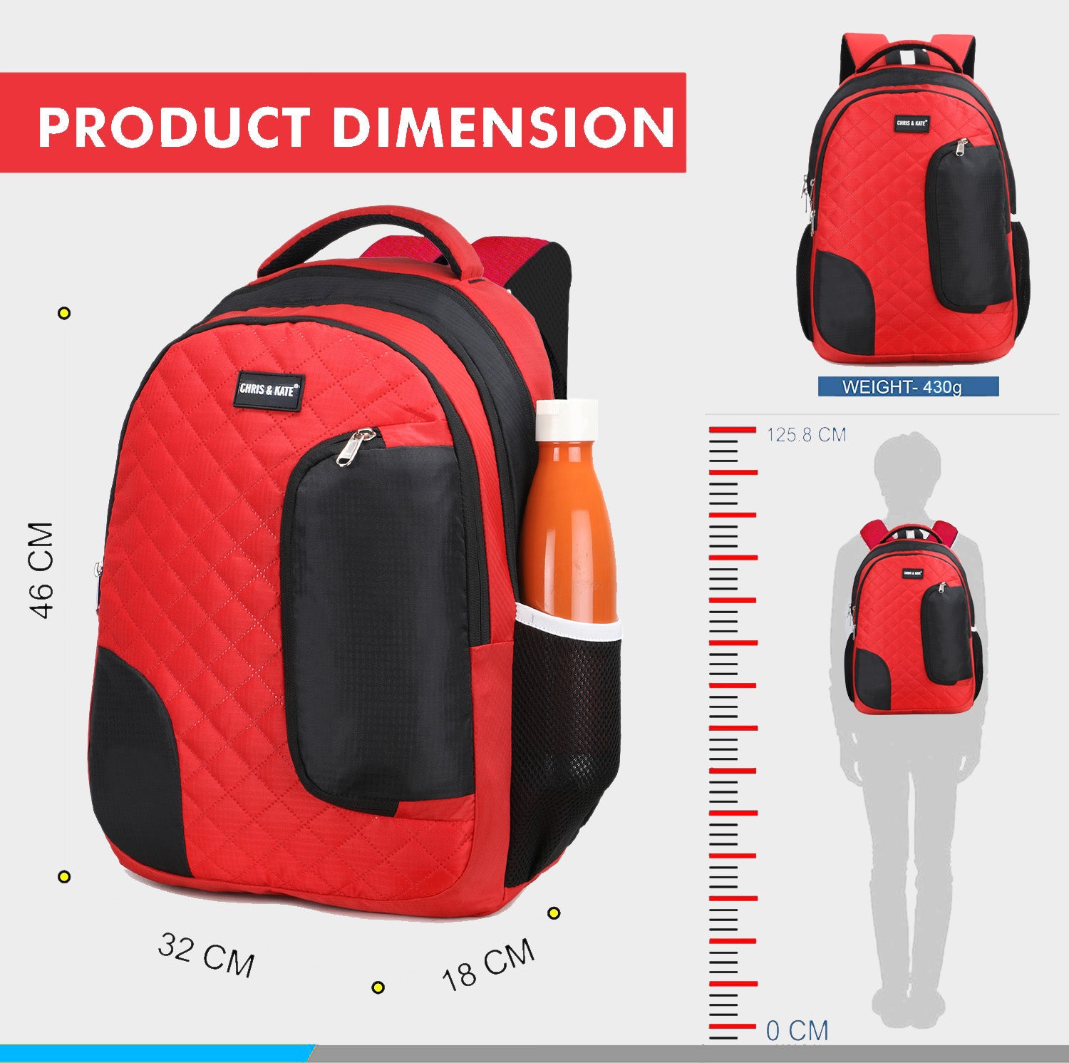 Quilt Red GenZ Backpack