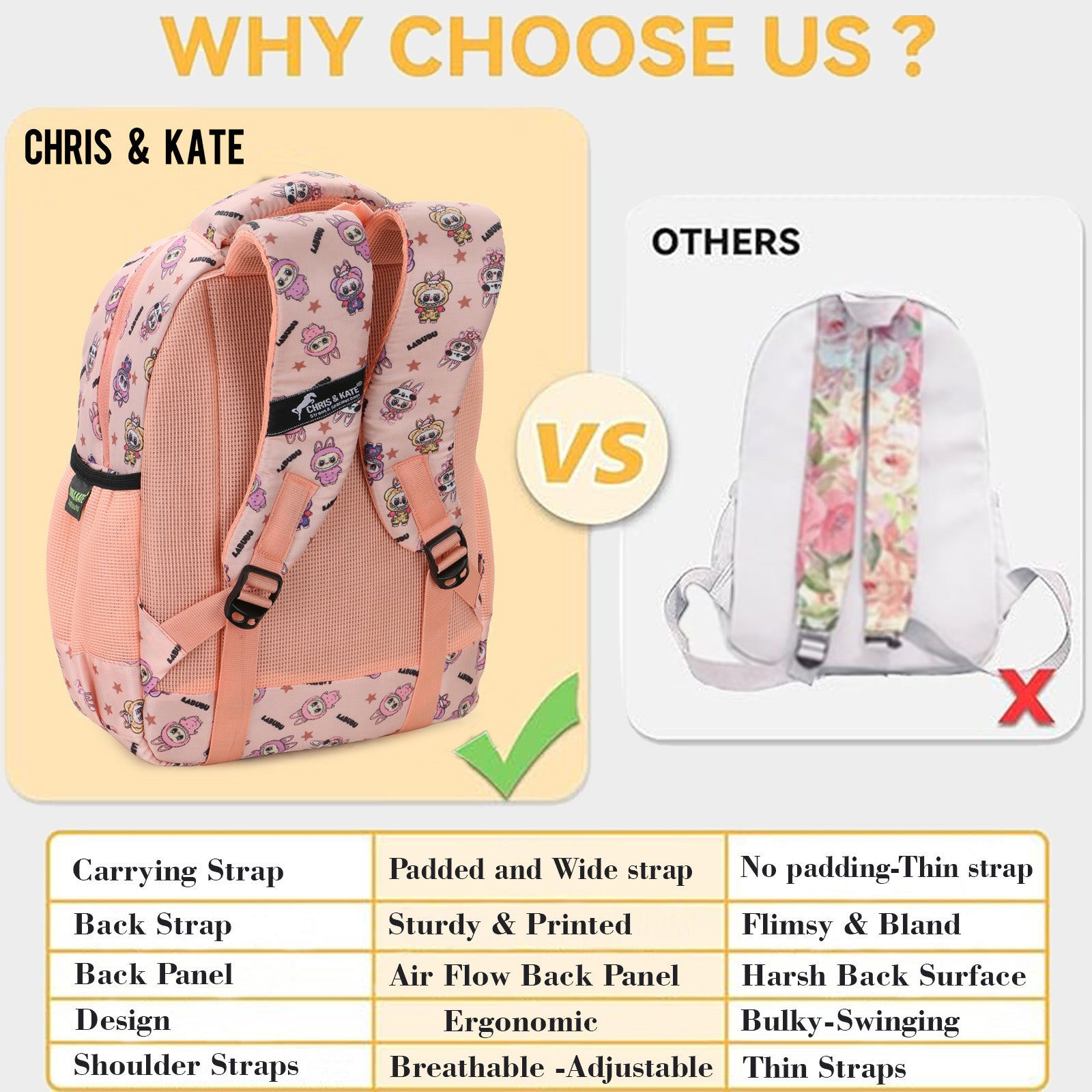 LouBou Small Pink Kids School Bag