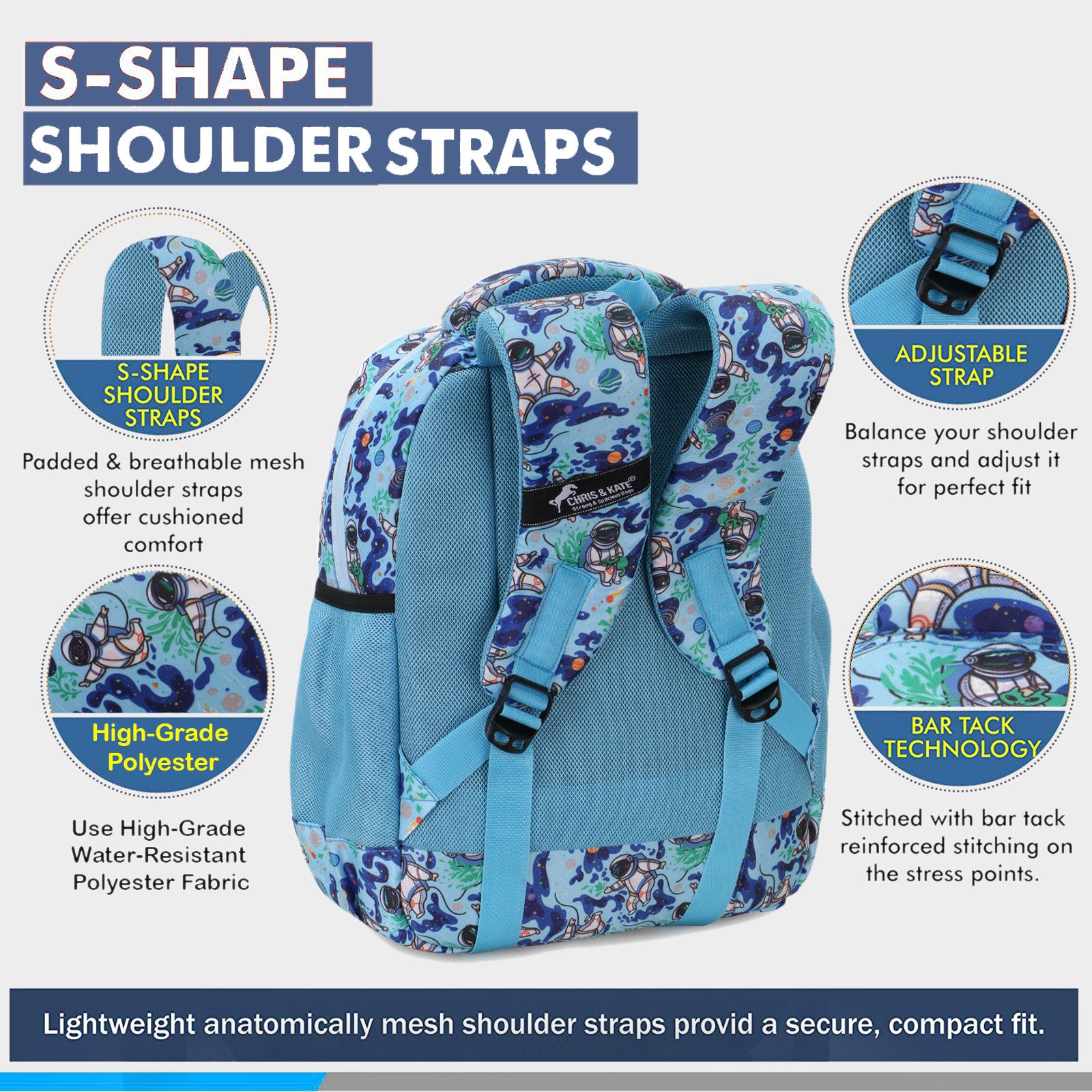 Astro Small Light-Blue Kids School Bag